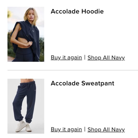 Alo Yoga medium accolade hoodie sweatshirt. Navy. - Picture 5 of 5